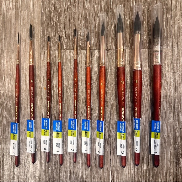 15 Princeton Neptune Professional Watercolor Paintbrushes Synthetic Brushes NEW - Picture 5 of 14